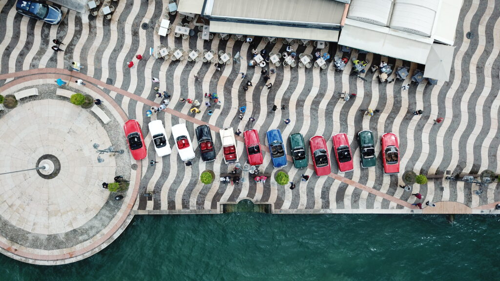 vintage car journey in the italian riviera