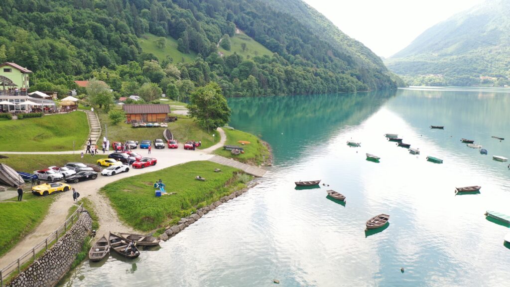 journey of solo italia travel GT with luxury cars in the lakes in the dolomites