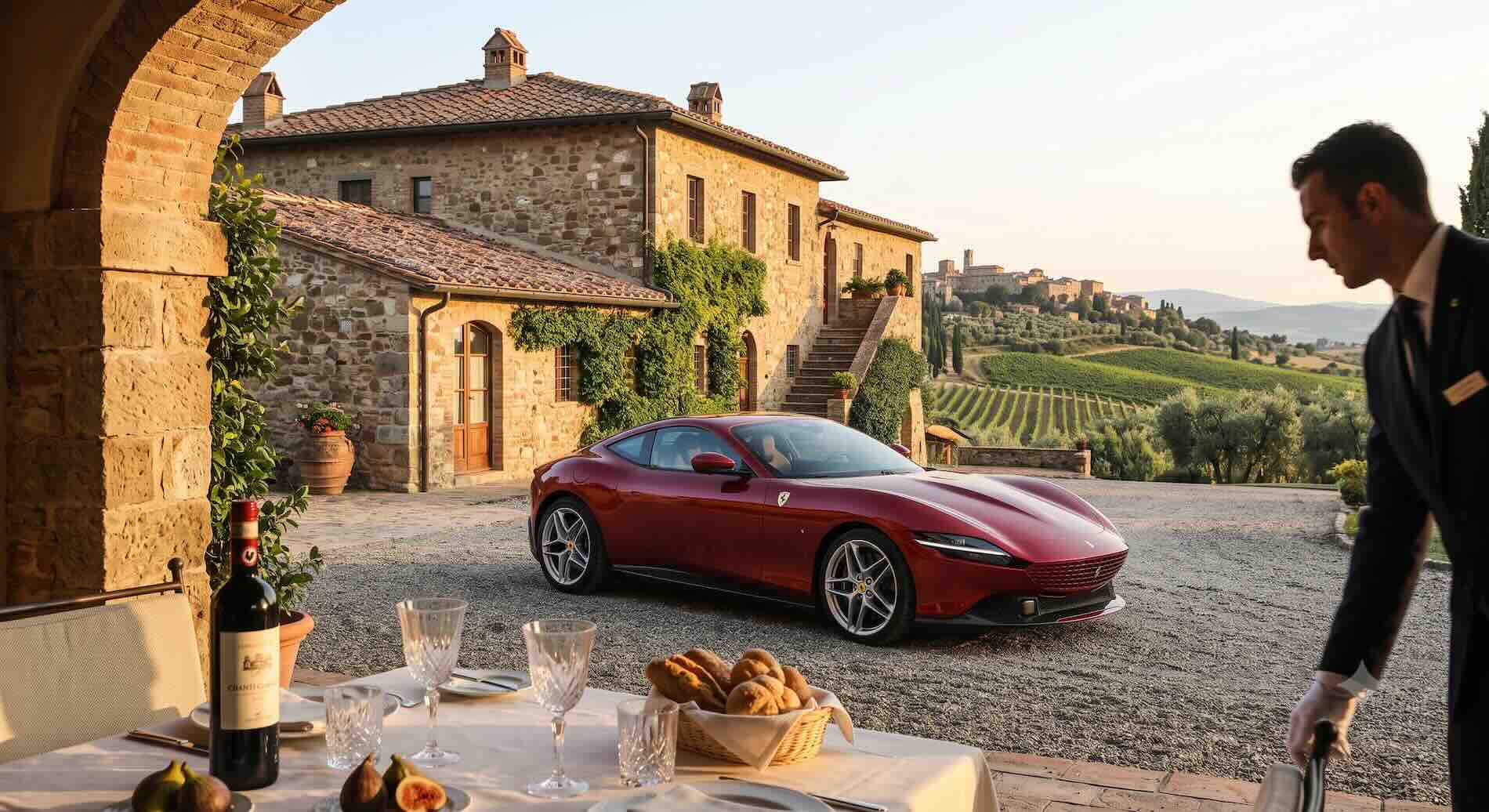 tuscany road trip luxury car